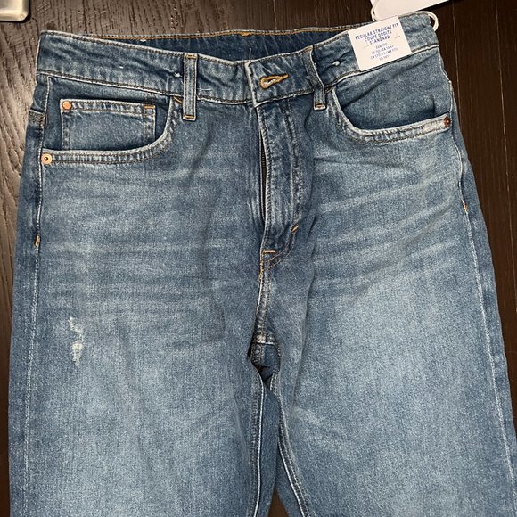 H&M Blue Regular Straight Fit Jeans (S) - Picture 3 of 8